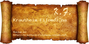 Krautheim Filoména névjegykártya